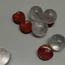 Natural Clear Quartz Crystal Sphere with Stand 5PC Real Crystals Ball, Clear Quartz Small Ball Decor (Clear Quartz Ball)