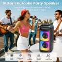 Karaoke Machine with 2 Wireless Microphones, Portable Bluetooth Karaoke for Adults, Powerful Dual 8" Subwoofer Karaoke Boombox, LED Lights, 3D Sound, Support TV/USB/AUX/TF for Home Party