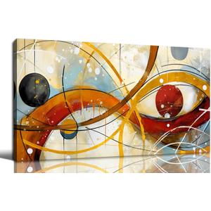 Large Abstract Yellow Canvas Wall Art for Living Room Bedroom Home Office Modern Wall Decor Line Geometric Abstract Picture Framed Canvas Prints Size 20x40