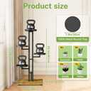 iDavosic.ly 4 Tier Plant Stand Indoor Outdoor, Tiered Corner Multiple Flower Pot Holder Shelf, Metal 34 Inch Tall Display Rack for Patio Porch Living Room Garden Balcony Bedroom, Black