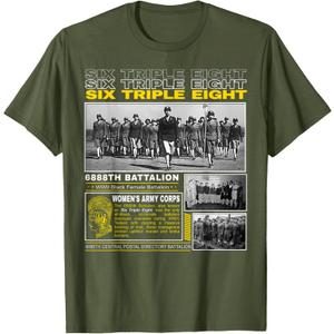 Black Female Heroes of 6888th Battalion WWII T-Shirt, Size L
