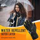 ATERCEL Gloves for Women Cold Weather, Winter Gloves Men,Touch Screen Warm Waterproof Glove for Cycling, Running, Driving (Black, M)