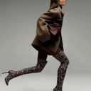 NEWBELLA Women's Over Knee High Boots - Leopard Print Stiletto Heels Pointed Toe Side Zipper for Fall Winter 8