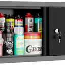 JZD Metal Wall Cabinet with Two Lockable Doors, Steel Wall Chest for Kitchen Warehouse Home Office Garage