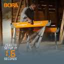 Bora Speedhorse Saw horses 2 Pack, Heavy Duty Folding Saw Horses 2 Pack Metal Top for 2x4, Heavy Duty Pro Saw Horse for Woodworking, Carpenters, Contractors, PM-4500T