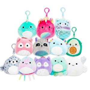 Bulk Squishmallows Plushie Keychain Set - 12 Pc Party Favors Bundle with 3.5" Keychain Plush Plus Stickers, More | Squishmallows Plushie Bag Clip for Backpack, Purse, More (Styles Will Vary)