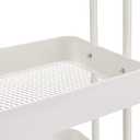 Amazon Basics 3-Tier Rolling Utility Cart, Storage Organizer, Lockable Wheels, Multifunctional Storage, Portable Mobile Shelving Unit, White
