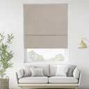 StangH 100% Blackout Magnetic Roman Shades for Windows, Cordless Natural Linen Bedroom Blind with Adhesive Thermal Insulated Window Shades for Living Dining Room, W 36 x L 72, 1 Panel