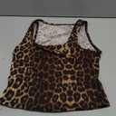BEAUDRM Women's Y2K Leopard Tank Top Square Neck Camisole Crop Tops Slim Fit Wide Strap Cheetah Cami,S