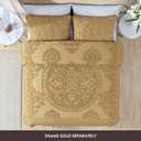 Beatrice Home Fashions Medallion Chenille Bedspread, Queen, Gold