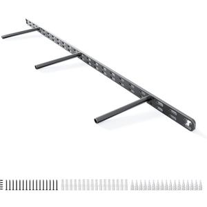 1pc Floating Shelf Bracket Heavy Duty,Decorative Floating Shelf Hardware Hidden Black Metal Fireplace Mantel Brackets (34"X4"X1.0" Without Tools)