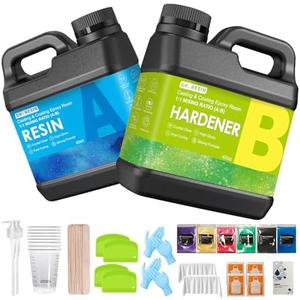 Clear Epoxy Resin Kit 2 Part 80 oz for Countertop Jewelry Making Table Bar Top Craft Art Food Safe Self-Leveling Resina Epoxica Casting Coating for Wood Cups Tumblers Molds