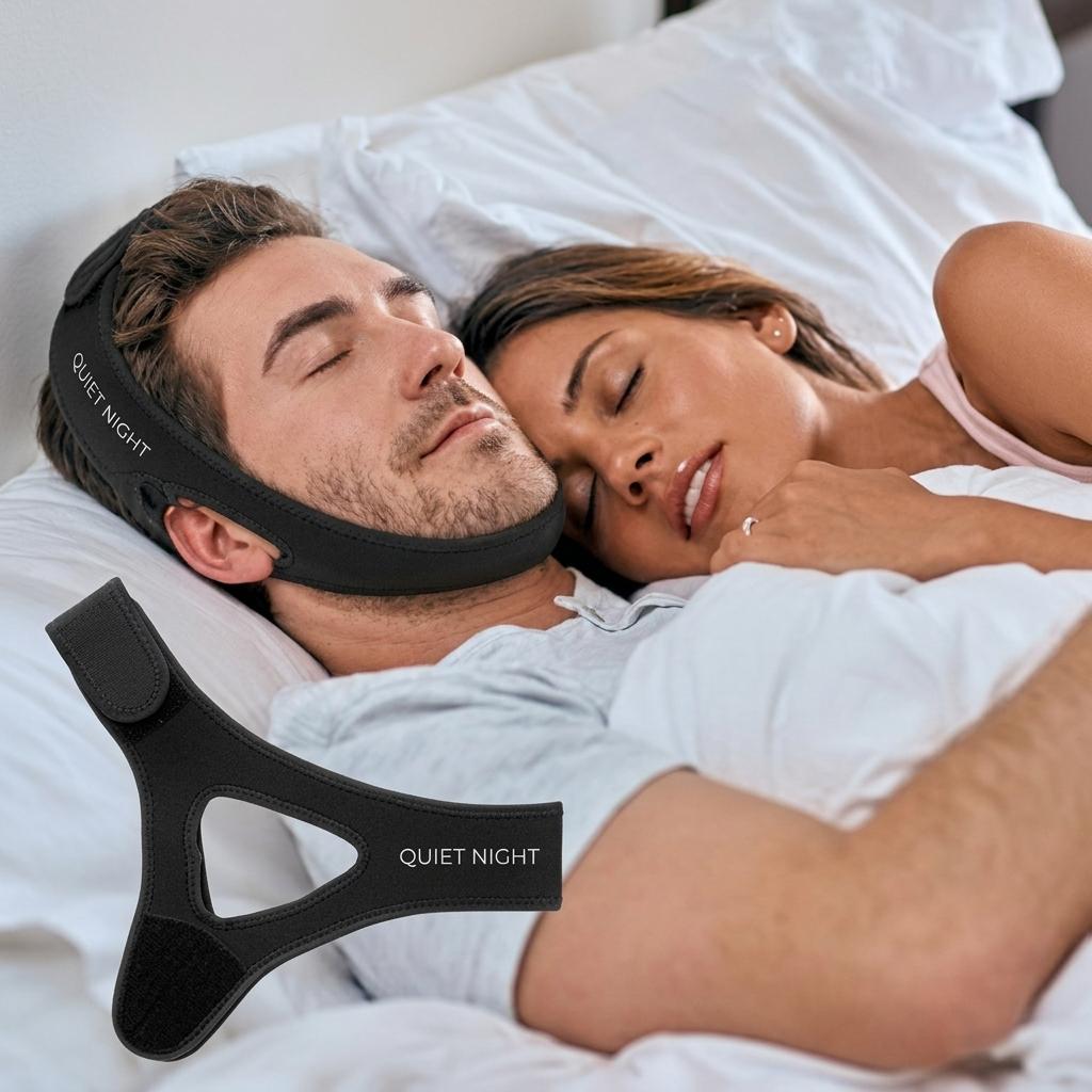 Snoring Chin Strap Comfortable Universal Snoring Devices Adjustable Effective Stop Snoring Sleep Snore Reducing Aid for Women and Men (Black)