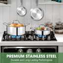 3 Ply Stainless Steel 11-Piece Cookware Set with Lids, Pots and Pans Kitchen Set, Non-Toxic, Induction, Oven, Dishwasher Safe, Professional Chef Quality