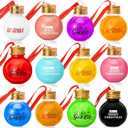 Joiedomi 18 Pcs Mini Christmas Boozeball Ornaments Set, 1.7 oz Clear Plastic Fillable Ball, Ball Ornaments for Christmas Tree Hanging Decorations Indoor, Xmas Party Favors Supplies Presents