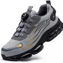 Steel Toe Work Sneakers for Men Women Lightweight Comfortable Industrial & Construction Work Safety Shoes (12 Women/10 Men, Grey)