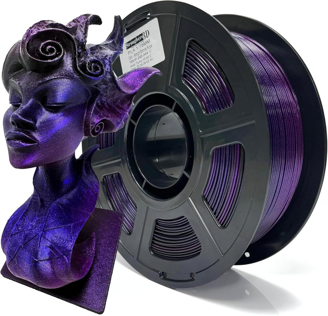 Rainbow Filament,Multi Color,PLA ABS PETG,Net Weight 1kg(2.2lbs) Accuracy +/-0.05mm for ender3 Cr10 (PLA_Midnight_Shimmer_Purple)