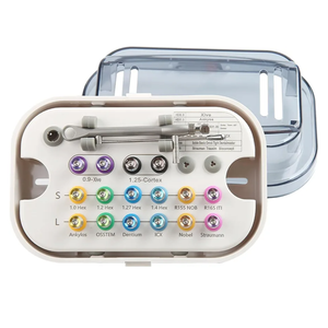 Dental Implant Torque Wrench Universal Kit Fully Autoclavable Color IdentificationTorque Adjustable Ratchet & Screwdrivers Torque Value of 1070Ncm Portable Round Style