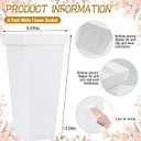 4 Pack Flower Buckets for Cut Flowers -13.4 Inch Plastic Floral Buckets Modern Square Vases for Centerpieces Display Decorative Plastic Vases for Home Office Wedding Decorations, White