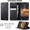 Wallet Case Designed for Samsung Galaxy S25 Edge Card Holder RFID Blocking Luxury Leather Shockproof Slim Flip Phone Cover for Samsung S25 Edge (Black)