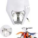 AnXin Dirt Bike LED Headlight,Motorcycle Head Light Kit Universal for EXC SXS SX EXC XC XCF XCW XCFW SXF SMR MX EGS 50 85 125 150 250 300 350 450 500 525 Enduro Supermoto White