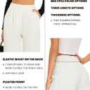 FUNYYZO Wide Leg Pants Women's High Elastic Waisted in The Back Business Work Trousers Long Straight Suit Pants (White, M)