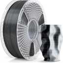 SUNLU Silk Dual Color Pla Filament, Silk PLA 3D Printer Filament 1.75mm, Shiny Silk Texture, Dimensional Accuracy +/- 0.02mm, 1KG Spool (2.2 lbs), PLA Silk Dual Color (Black White)
