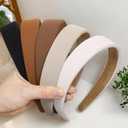 obeoby Trendy Headbands for Women, Wide Headband Non Slip Hair Bands Hair Accessories for Girls Women (5Pcs) (Brown Series)