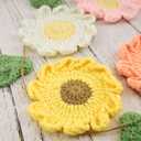 Handmade Crochet Flower Garland, Felt Flower Garland for Girl Nursery Decor, Daisy Garland for Birthday Party, Boho Room Wall Hanging Decoration, Girl 1st Birthday Decor