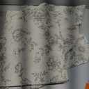 jinchan Linen Blend Curtain Floral Curtains for Living Room 84 Inch Length Farmhouse Curtain Rod Pocket Back Tab Black Printed Peony Flower Patterned Drapes Bedroom Window Curtains Set 2 Panels