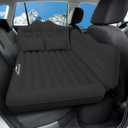 Car Air Mattress, Inflatable SUV Truck Camping Mattress for Back Seat, Thickened Travel Car Bed Sleeping Pad with Air Pump 2 Pillows (Dark Black)