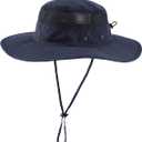Home Prefer UPF 50+ Men's Sun Hat Wide Brim Bucket Hat UV Protection Hat for Mens Womens Beach Safari Gardening Golf Fishing Navy Blue