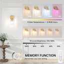 Shenmoyl Set of 2 Crystal Battery Operated Wall Sconce, Rechargeable Battery Powered Wall Lamp with Remote Control, Modern Dimmable Wireless Wall Lights for Bedroom Bathroom(Transparent, Gold Base)