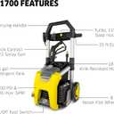 Kärcher Pressure Washer K1700, CETA Certified, 3 Spray Nozzles, Detergent Tank, for Cars, Driveways, Siding, Patios, 1.2 max. GPM