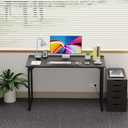FDW 47 inches Computer Desk/Home Office Desk/Writing Study Table/Modern Simple Style PC Desk with Metal Frame,Black