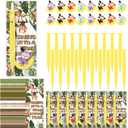 Sinload 20 Sets Banana Mechanical Pencils Monkey Erasers and Positive Cards Cute Inspirational Pencil Gift Bulk from Teacher for Testing Graduation Party Favor