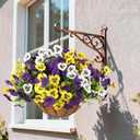2 x INQCMY Artificial Fake Pansy Flowers for Outdoor, 12 Pcs Faux Silk Pansies Spring Summer Flowers for Outside for Planter Pot Porch Yard Patio Front Door Window Box Home Decor