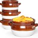 Vumdua French Onion Soup Bowls with Handles, 16 Oz Ceramic Soup Serving Bowl Crocks - Oven Safe Bowls for Chili, Beef Stew, Cereal, Pot Pies, Set of 4
