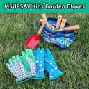 MSUPSAV Kids Gardening and Garden Gloves for Toddler,Children's Yard Work Glove,Gift,Cute Pattern,Age3-8 (Medium, 1 Pair of Green)