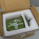 Nefelibata Irish/St. Patrick's Day Green Ceramic Canister Jar - St. Patrick's Day Decor - Lucky Shamrock Canister - Buffalo Plaid Bowknot - Candy Holder - Table Centerpiece - 4.9" H x 3.7" W