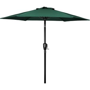 Simple Deluxe 7.5ft Patio Umbrella Outdoor Table Market Yard Umbrella with Push Button Tilt/Crank, 6 Sturdy Ribs for Garden, Deck, Backyard, Pool, Green