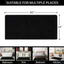 LOCHAS Luxury Bathroom Rug Shaggy Bath Mat 24 x 60 Inch, Washable Non Slip Bath Rugs for Bathroom Shower, Soft Plush Chenille Absorbent Carpets Mats, Black