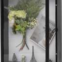 Muzilife 16x20 Shadow Box Picture Frame - 3.54" Deep Extra Large Display Case with Natural Wood Frame, Tempered Glass, Linen Back & Pins for Jersey, Flowers, Memorabilia, Tickets, Photos, Black
