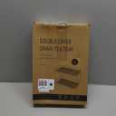 Seoneiro Whiskey Tray, Glass Cup Rack, Mug Holder, Coffee Cup Organizer, Bathroom Countertop Organizer with Drain Board Glass Decorative, Food Tray, Kitchen Spice Rack (Amber-2)