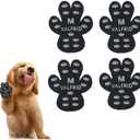 Dog Paw Protector Anti-Slip Grips to Keeps Dogs from Slipping On Hardwood Floors,Disposable Self Adhesive Resistant Dog Shoes Booties Socks Replacement M 24 Pieces M (1.8" x1.52",11-20 lbs), Black