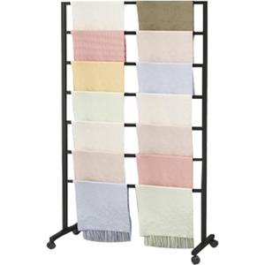 Metal Scarf Display Stand with 360 Swivel Caster Wheels, Movable Freestanding Scarf Floor Standing Display Rack, Belt Shawl Hijab Organizer for Boutique Display, Commercial Home