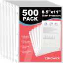 500 Pack Sheet Protectors 8.5 x 11 inch Clear Page Protectors for 3 Ring Binder, Plastic Sleeves for Papers, Document