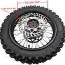 CLEO 80/100-12 Rear Wheel Rim Tire Assembly for 50cc-125cc Dirt Bike taotao TTR SSR CRF Apollo 15mm axle includes 190mm brake disc and 41T sprocket