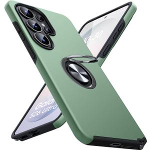 JAME for Samsung Galaxy S26 Ultra Case, Dual Layer Military Grade Heavy Duty Shockproof Cover, Ring Holder Stand Kickstand, Slim Protective Phone Case for Samsung Galaxy S26 Ultra 6.9", Alpine Green