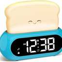 Kids Alarm Clocks for Bedroom, Cute Digital Clock with Night Light, 10 Ringtones, 10 Volumes, Nap Timer, Brightness Dimmer, Snooze, Bedside Alarm Clocks for Boys Teens Birthday Gift, Plug-in Use